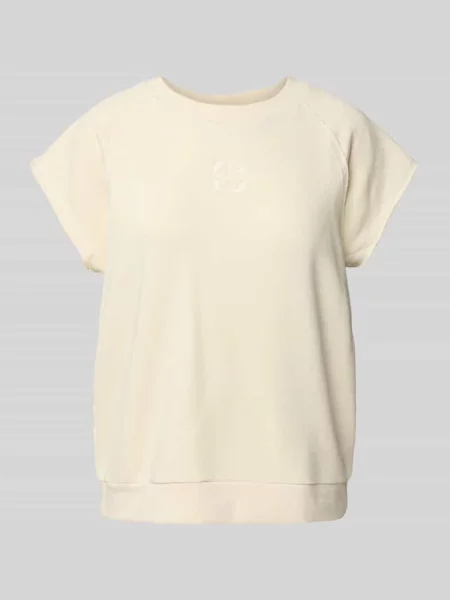 T-shirt z krótkimi rękawami model ‘Sara’ My Essential Wardrobe beżowa