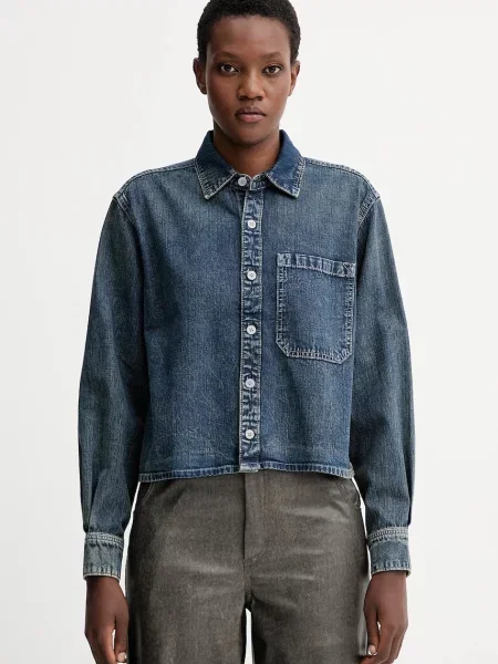 G-Star koszula jeansowa relaxed z kołnierzykiem klasycznym niebieski