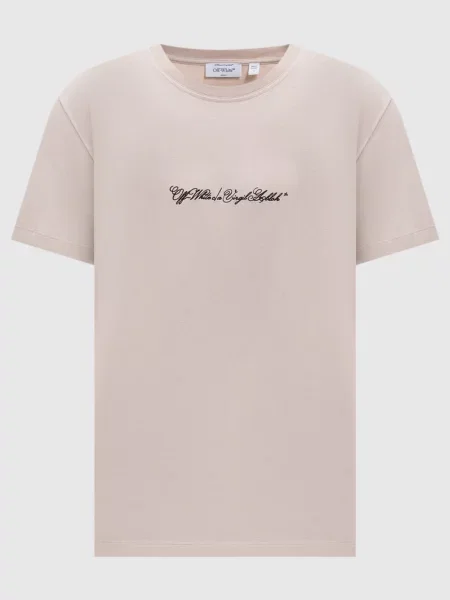 Футболка з вишивкою Script Arrow Off-white бежева