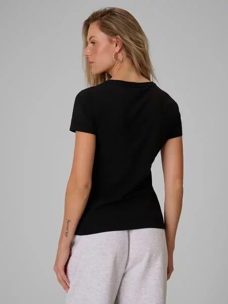 T-shirt slim gładki 4F czarna