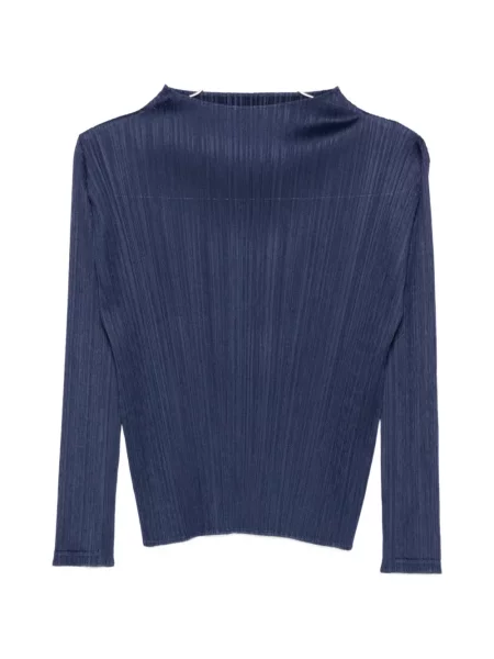 Tricou Pleats Please Issey Miyake plisat albastru