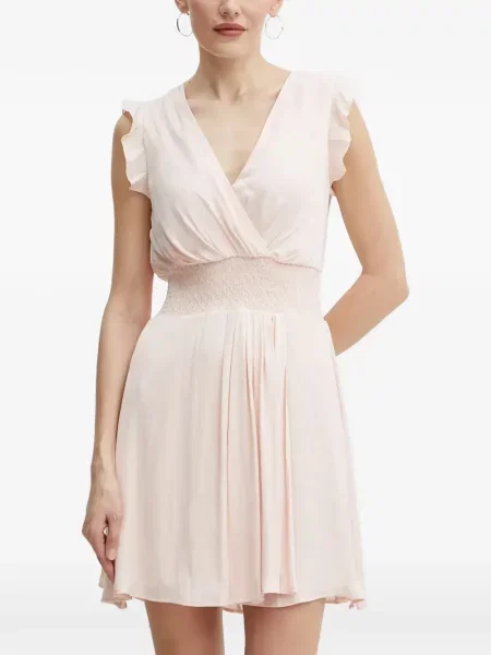 Rochie mini Morgan cu volane plic roz