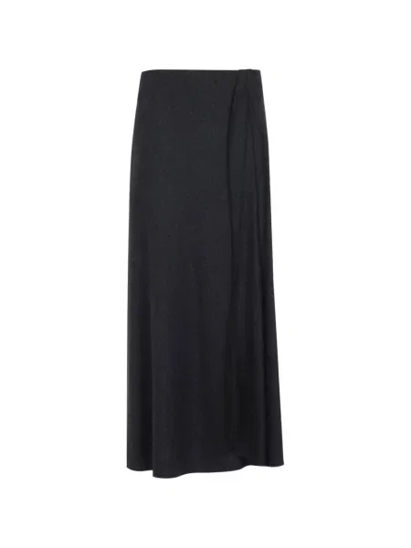Fusta maxi Giorgio Armani de lână drapată gri