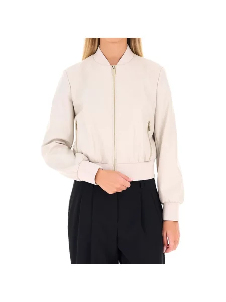 Kurtka skórzana Armani Exchange beżowa