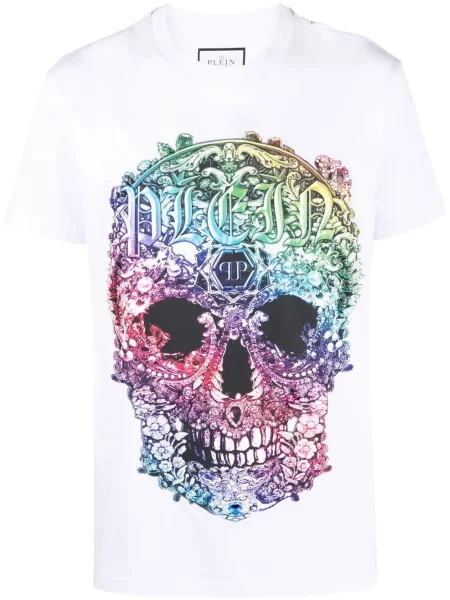 Tricou Philipp Plein scurt alb