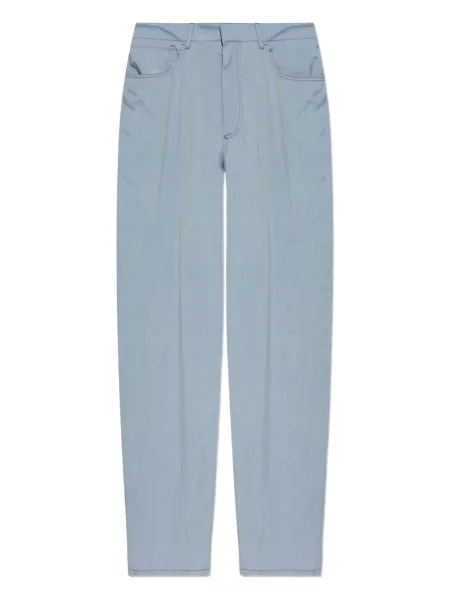 Hedvábné plisované kalhoty Giorgio Armani modré