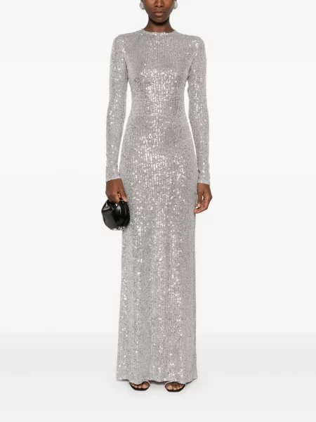 Rochie maxi Atu Body Couture de costum argintiu