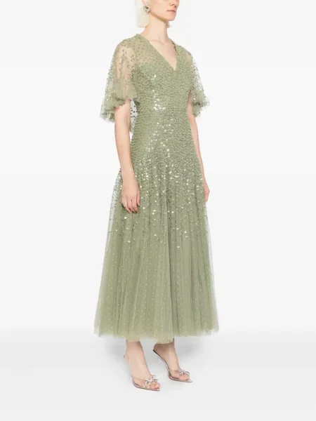 Rochie Needle & Thread cu paiete de costum verde