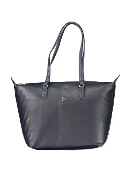Geantă shopper Tommy Hilfiger cu autograf albastru