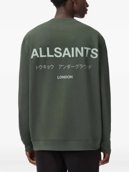 Svetr Allsaints s kulatým výstřihem zelený