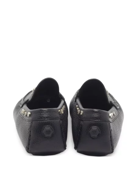 Bőr szegecses loafer Philipp Plein fekete