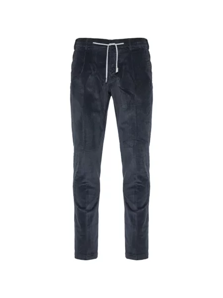 Pantaloni Eleventy de catifea cord cu cordon albastru