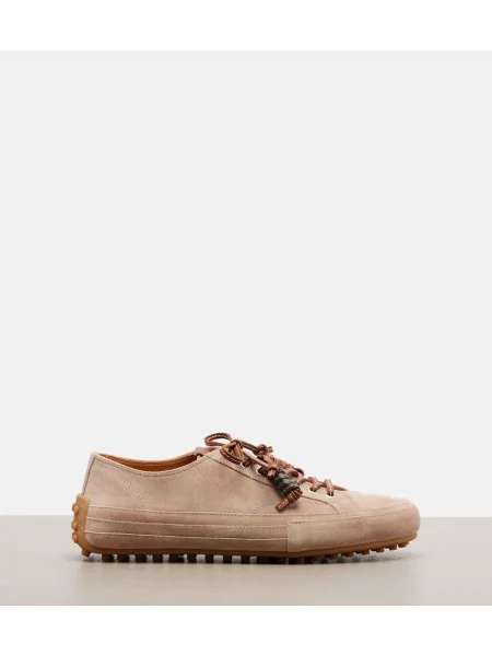 Sneakerși Tod's din piele de căprioară bej