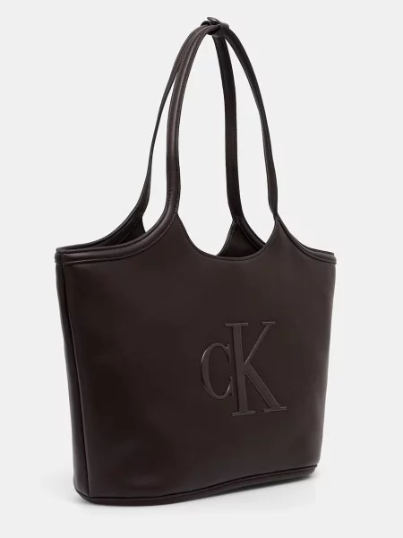 Calvin Klein Geantă Bold Ck Shopper Vișiniu maro