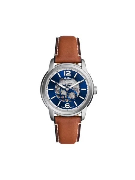 FOSSIL Analógové hodinky HERITAGE tmavomodrá strieborná hnedá