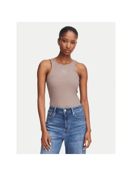 Guess Top Tamno bež Regular Fit smeđa