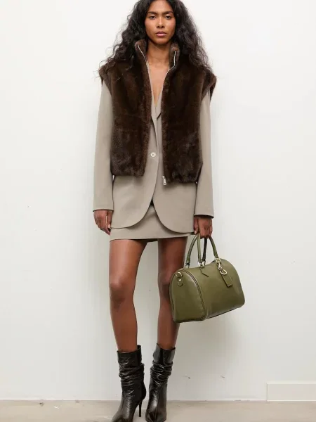 Answear.LAB bezrękawnik przejściowy brązowy