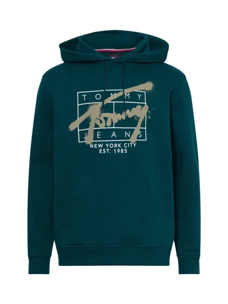 Tommy Jeans sweter z kapturem Mężczyźni nadruk XL zielony