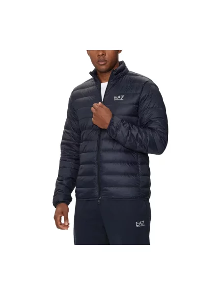Kompaktowa kurtka puchowa Ea7 Emporio Armani niebieska