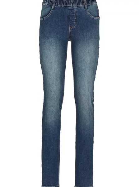 Dżinsy Skinny mid waist z wygodnym paskiem niebieskie
