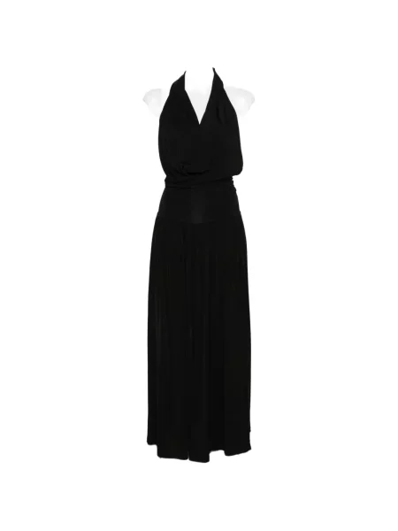 Maxi rochie maxi Aya Muse cu gât halter de costum negru