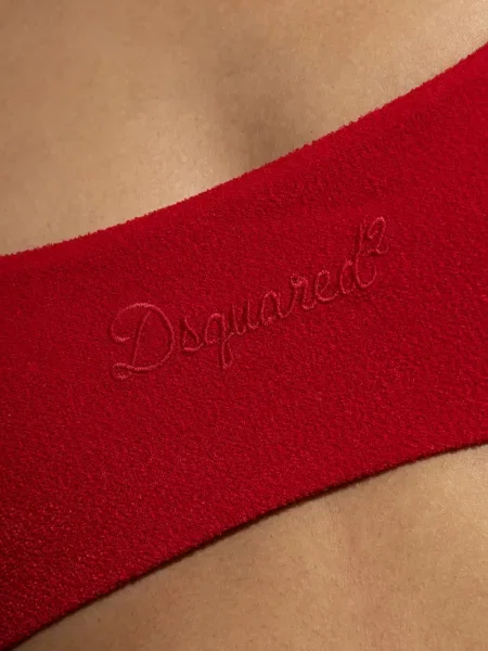 Top Dsquared2 cu broderie roșu