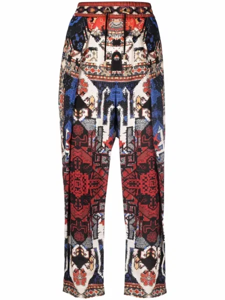Cropp pantaloni Balmain cu imagine cu imprimeu abstract roșu