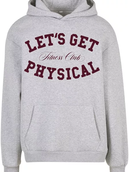 Mister Tee Mikina Let's Get Physical / burgundská červeň šedá