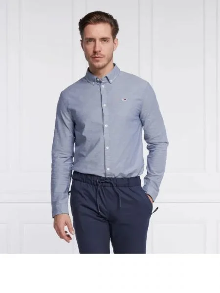 Tommy Jeans Cămașă oxford albastru