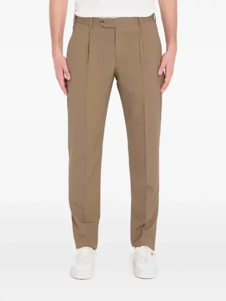 Pantaloni Pt Torino de lână plisate maro