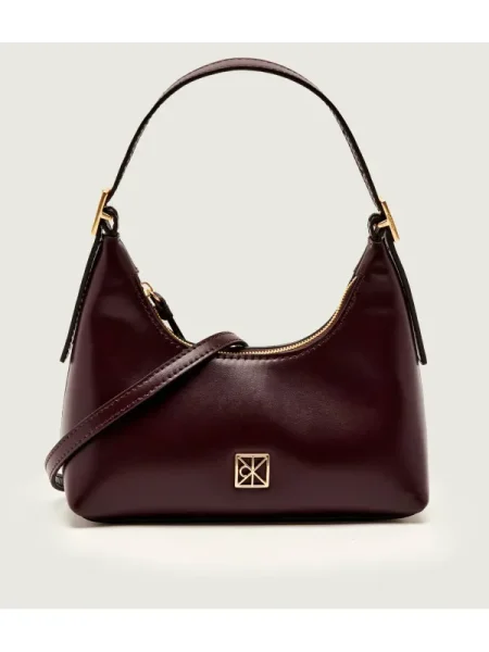 Calvin Klein De piele geantă pe umăr bordo