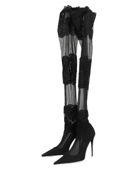 Kozaki Dolce And Gabbana z siateczką czarne