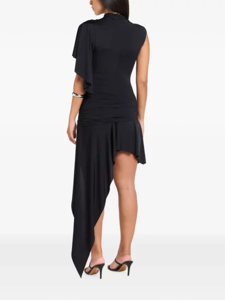 Rochie mini De La Vali cu volane asimetrică negru