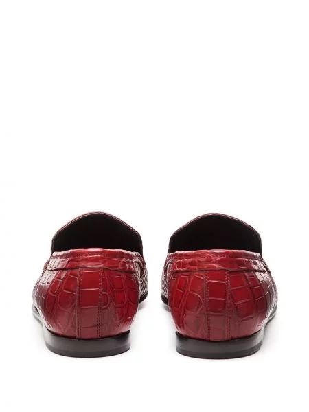 Kožené slip on bačkory Dolce & Gabbana červené