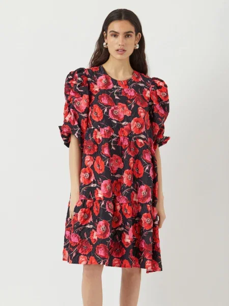YAS Rochie YASPOPPINA roz deschis / roșu negru