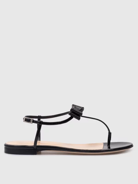 Шкіряні лаковані сандалі Petite Cadeau з кристалами Mach&mach чорні