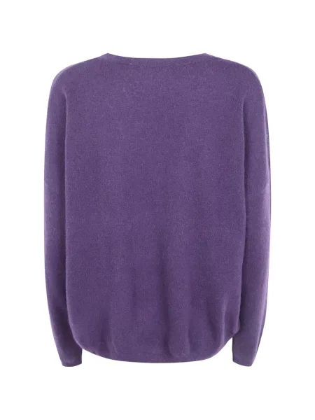 Kašmyro megztinis Absolut Cashmere apvaliu kaklu violetinė
