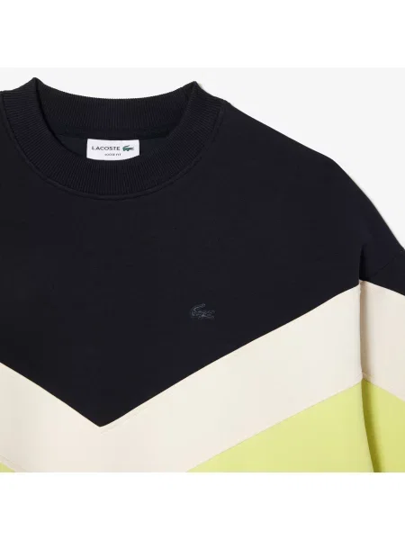 Lacoste Bluza Loose Fit Dwustronna Z Blokami Kolorów czarna