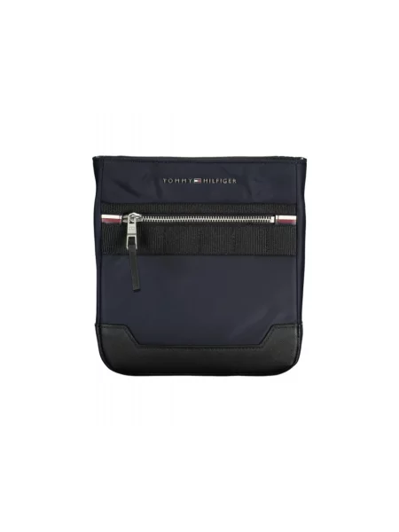 Lniana torba crossbody Tommy Hilfiger biznesowa niebieska