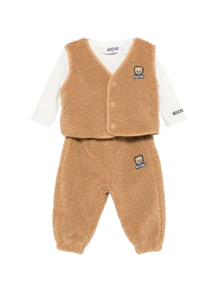 Spodnie dziecięce Moschino brązowe