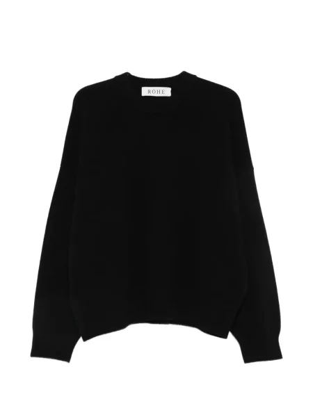 Pulover Róhe cu decolteu rotund negru