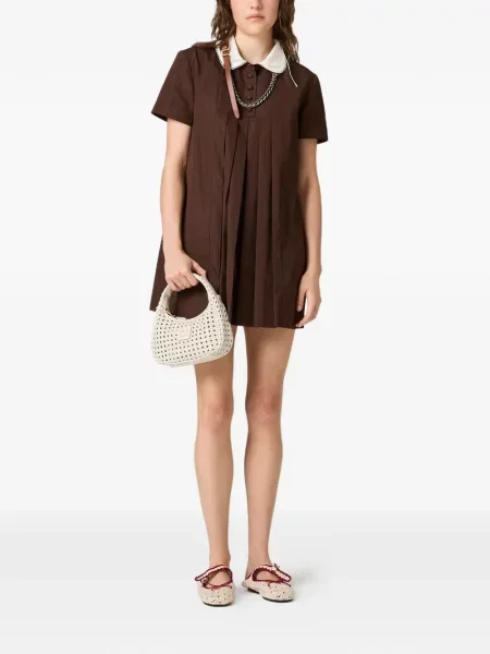 Rochie Miu Miu din poplin maro