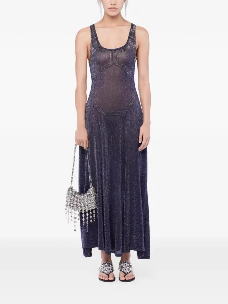 Rochie Rabanne tricotate de costum albastru