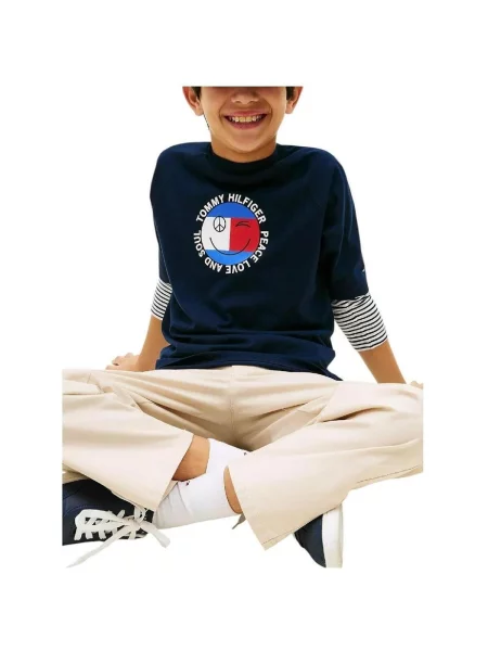 Gyerek póló Tommy Hilfiger kék