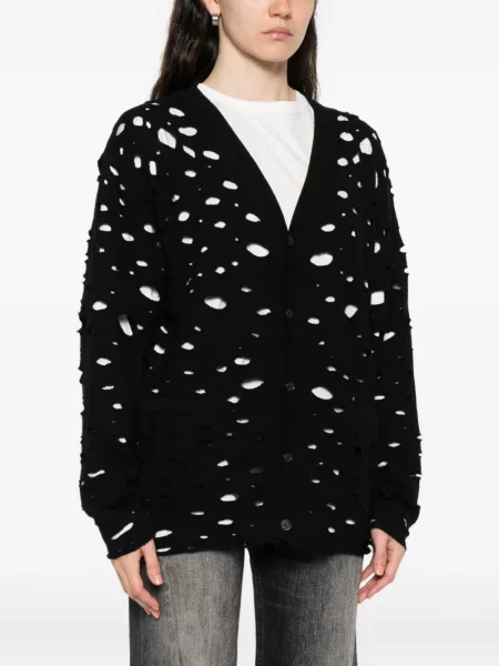 Cardigan R13 zdrențuiți negru