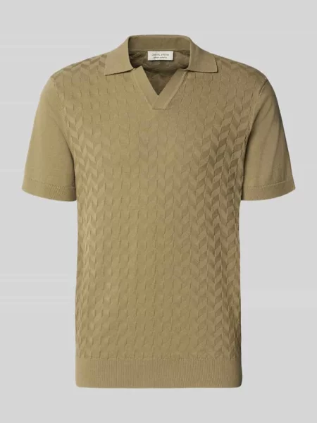 Koszulka polo o kroju regular fit z fakturowanym wzorem model DYRVIK' Casual Friday