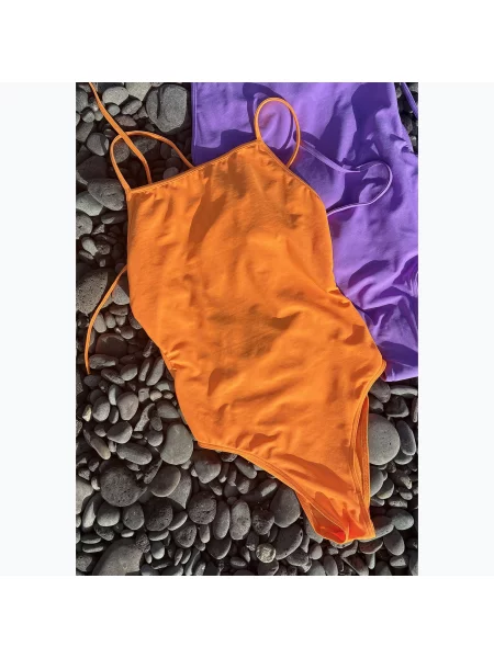Costum de baie întreg pentru femei Clap Dwuwarstwowy Wiązany summer orange portocaliu