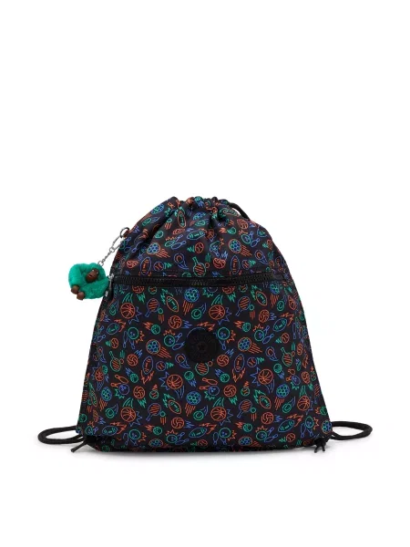 KIPLING Rucsac Supertaboo albastru regal / verde / portocaliu homar negru