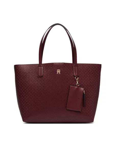 Tommy Hilfiger Дамска чанта Th Icon Tote Mono Бордо