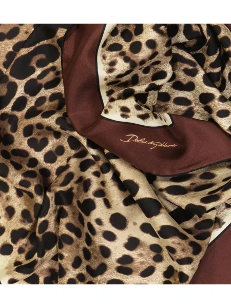 Fular Dolce&gabbana de mătase cu imagine cu model leopard